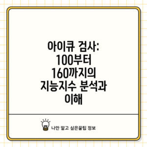 아이큐 검사: 100부터 160까지의 지능지수 분석과 이해