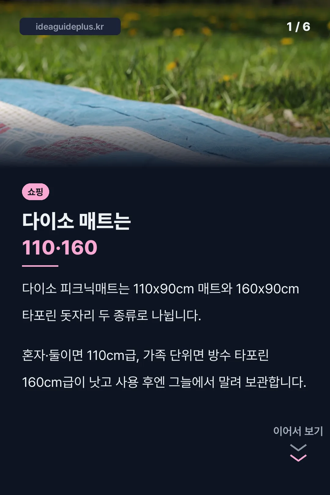 다이소 매트는 110·160