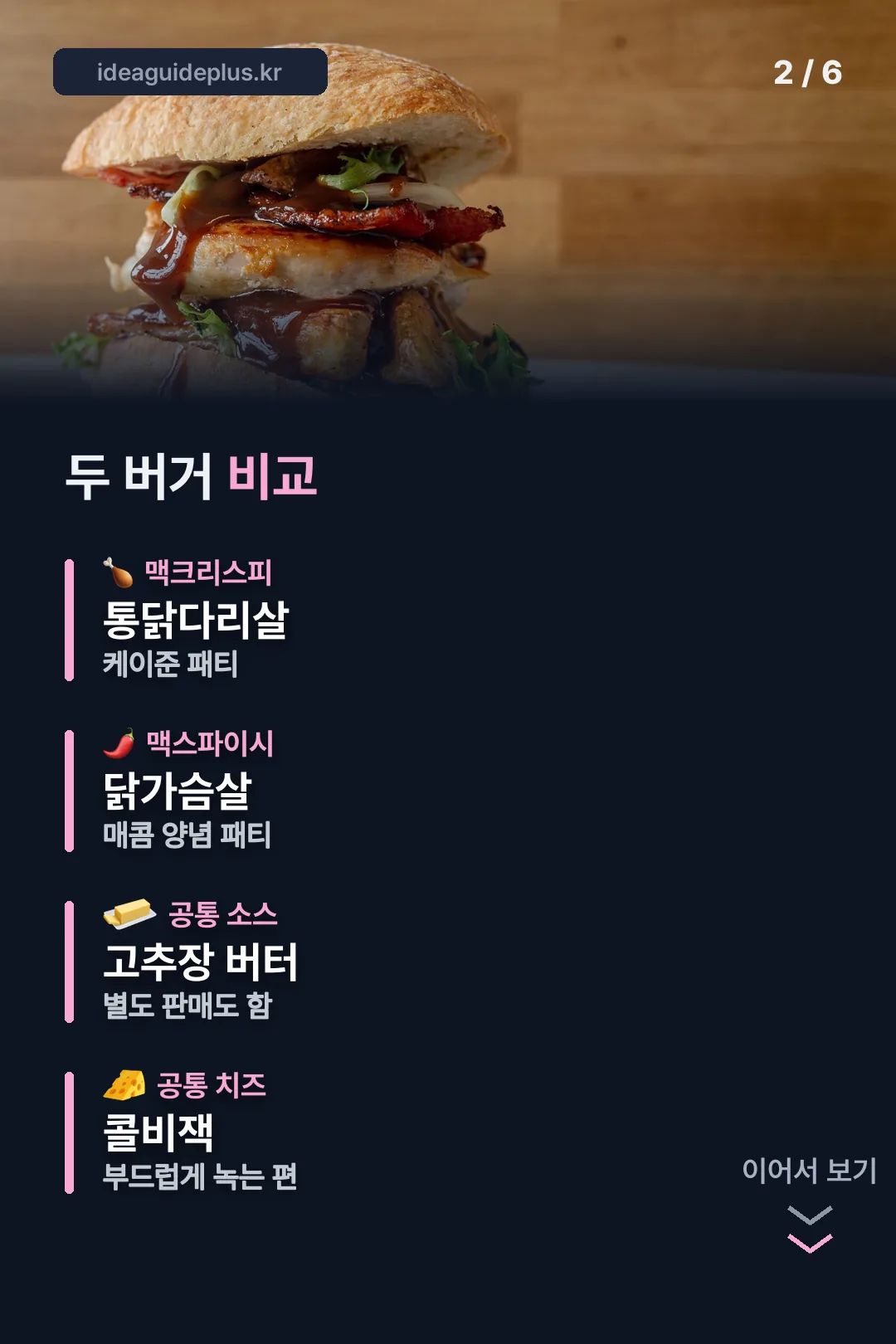 두 버거 비교