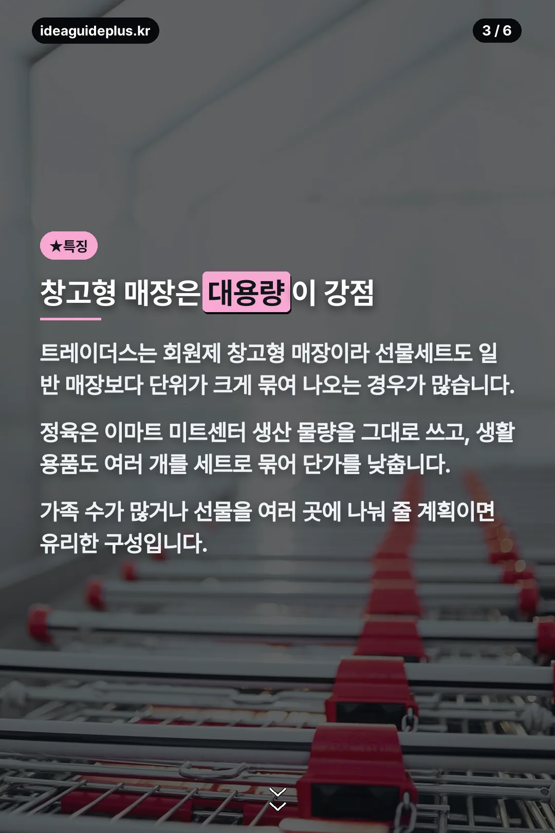 창고형 매장 대용량 특징