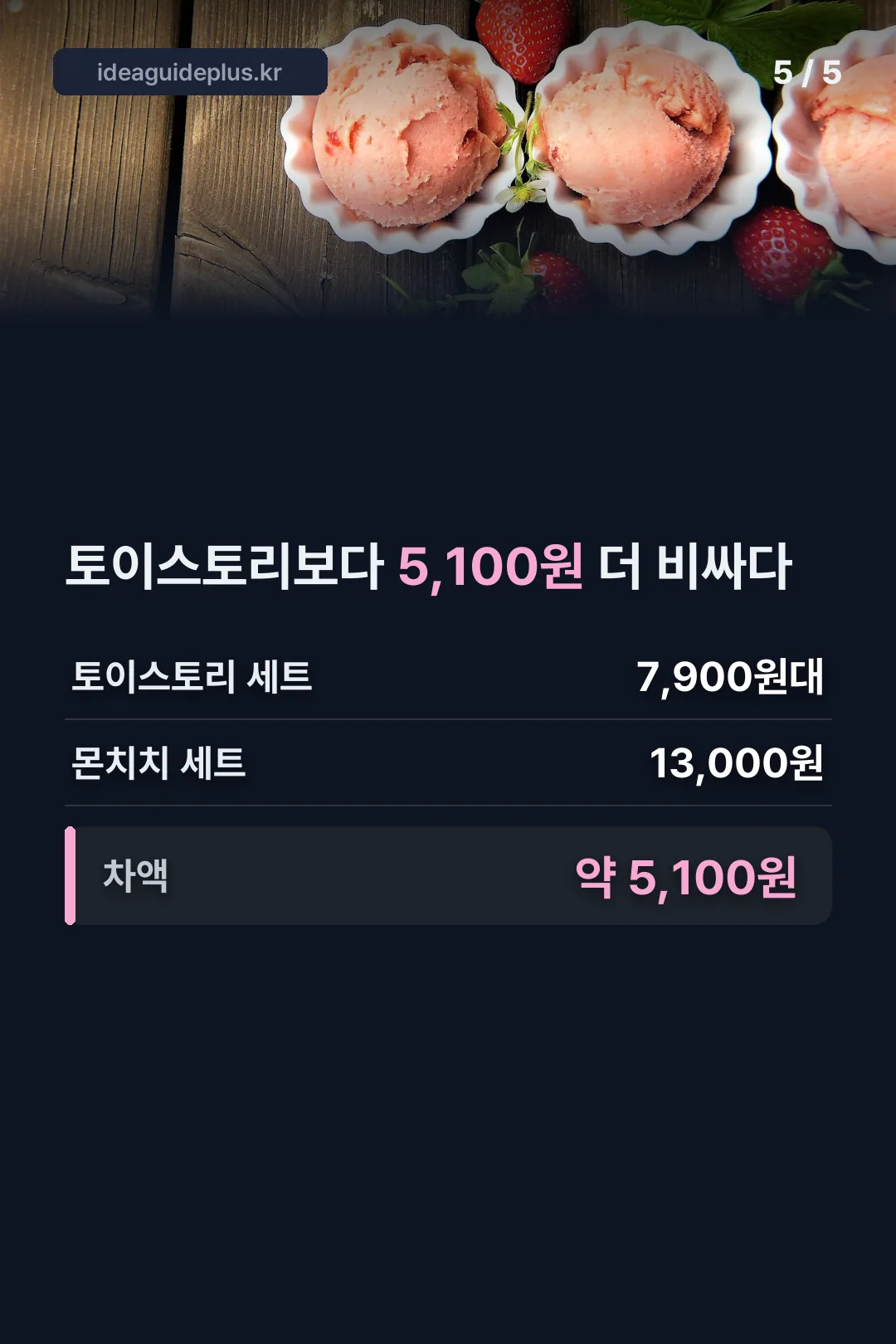 토이스토리 세트와 가격 비교