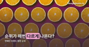 연예인 브랜드 평판 순위 — 카테고리마다 결과가 다릅니다