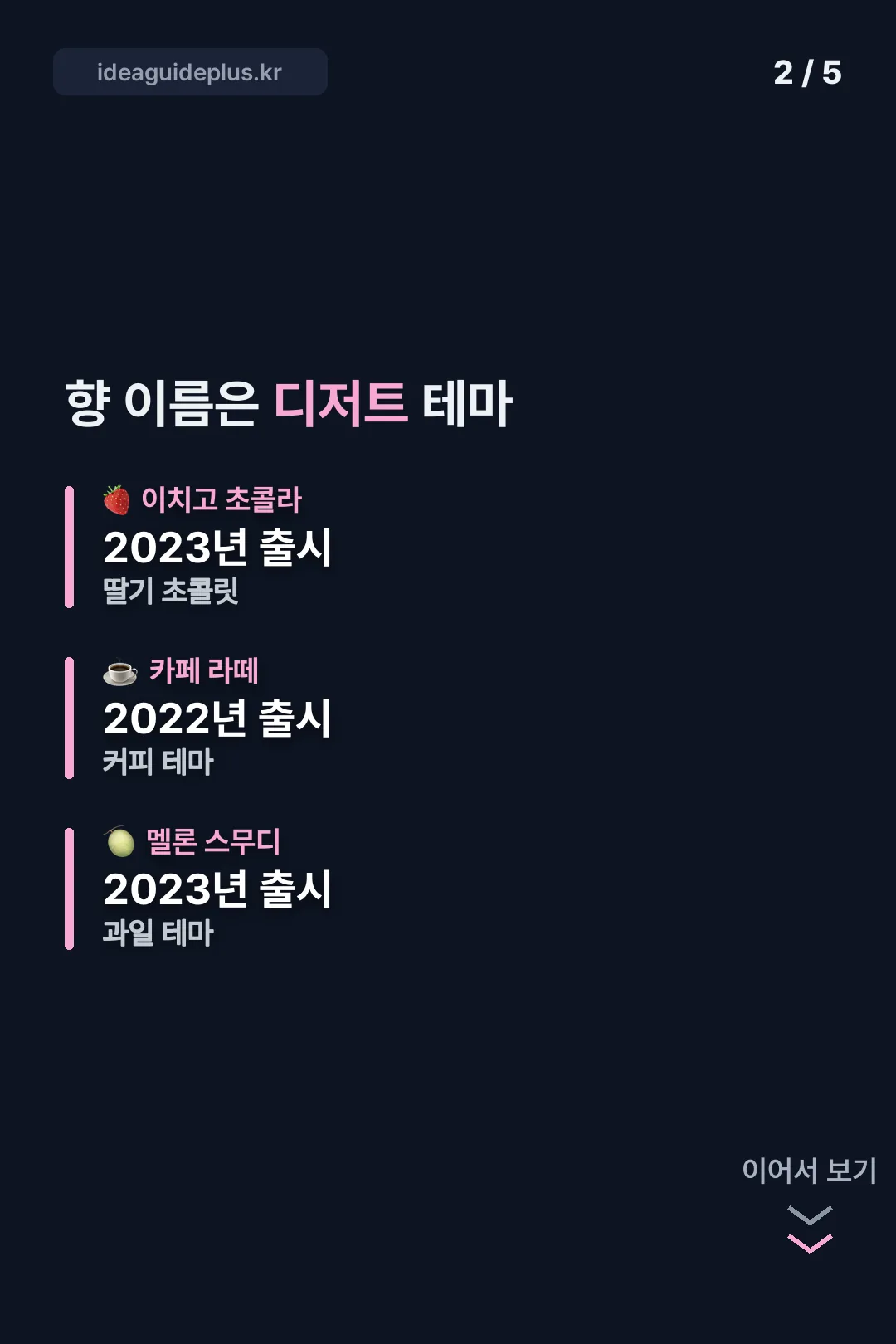 디저트 테마 향 라인업