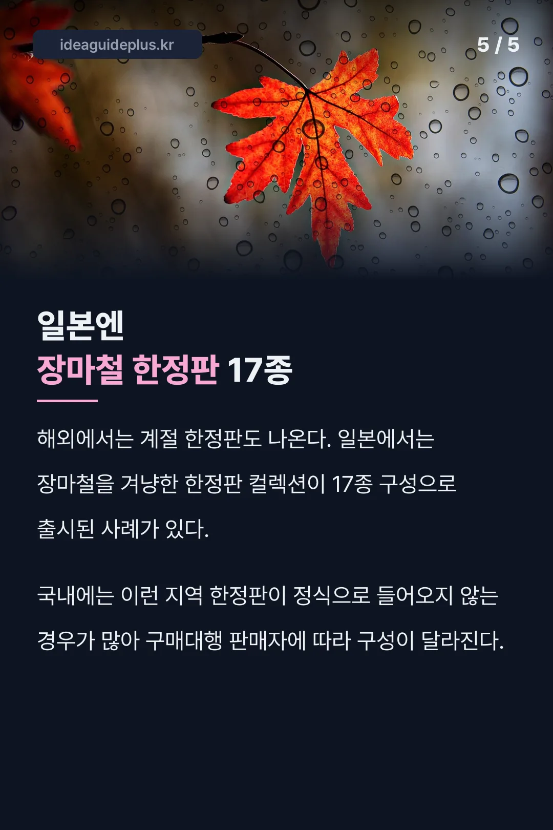 일본 장마철 한정판 17종