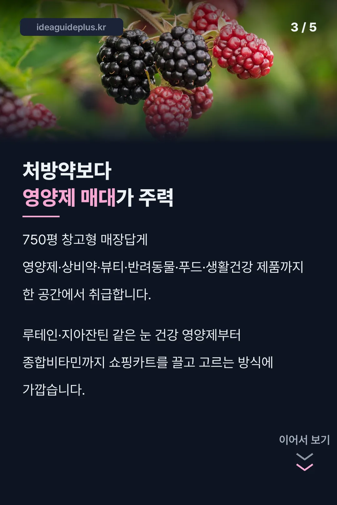 영양제 매대가 주력